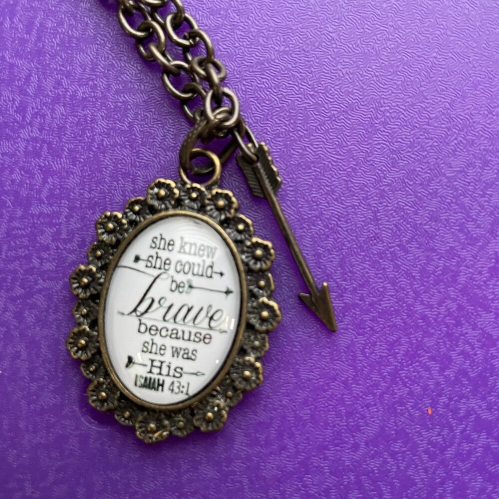 Plunder Inspirational Bible Quote Necklace.